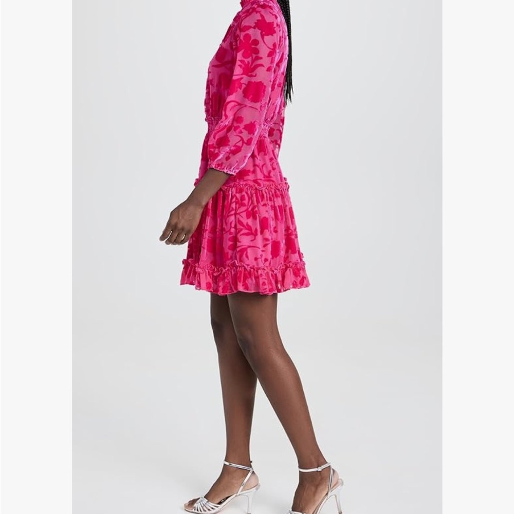 Shoshanna Arlene Tiered Velvet Burnout Mini Dress - Picture 4 of 12